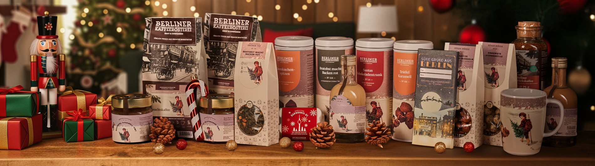 festliche Weihnachtsangebote 2025 von der Berliner Kaffeerösterei - Hintergrund